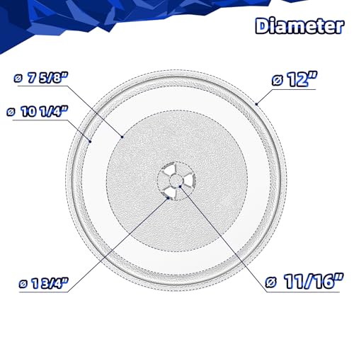 Image of 12 inch Whirlpool Microwave Glass Plate W11367904 Compatible with 12 inch KitchenAid microwave plate W11291538 Microwave Parts for Over the Range Microwave WML55011HS07 WMH31017HZ08 UMV1160CB3