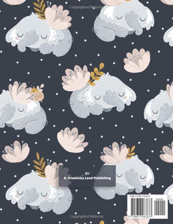 Sleeping Elephant Sketchbook: Draw Anything and Everything in the Cutest Baby Elephant Notebook with Darken Soft Cover image 2