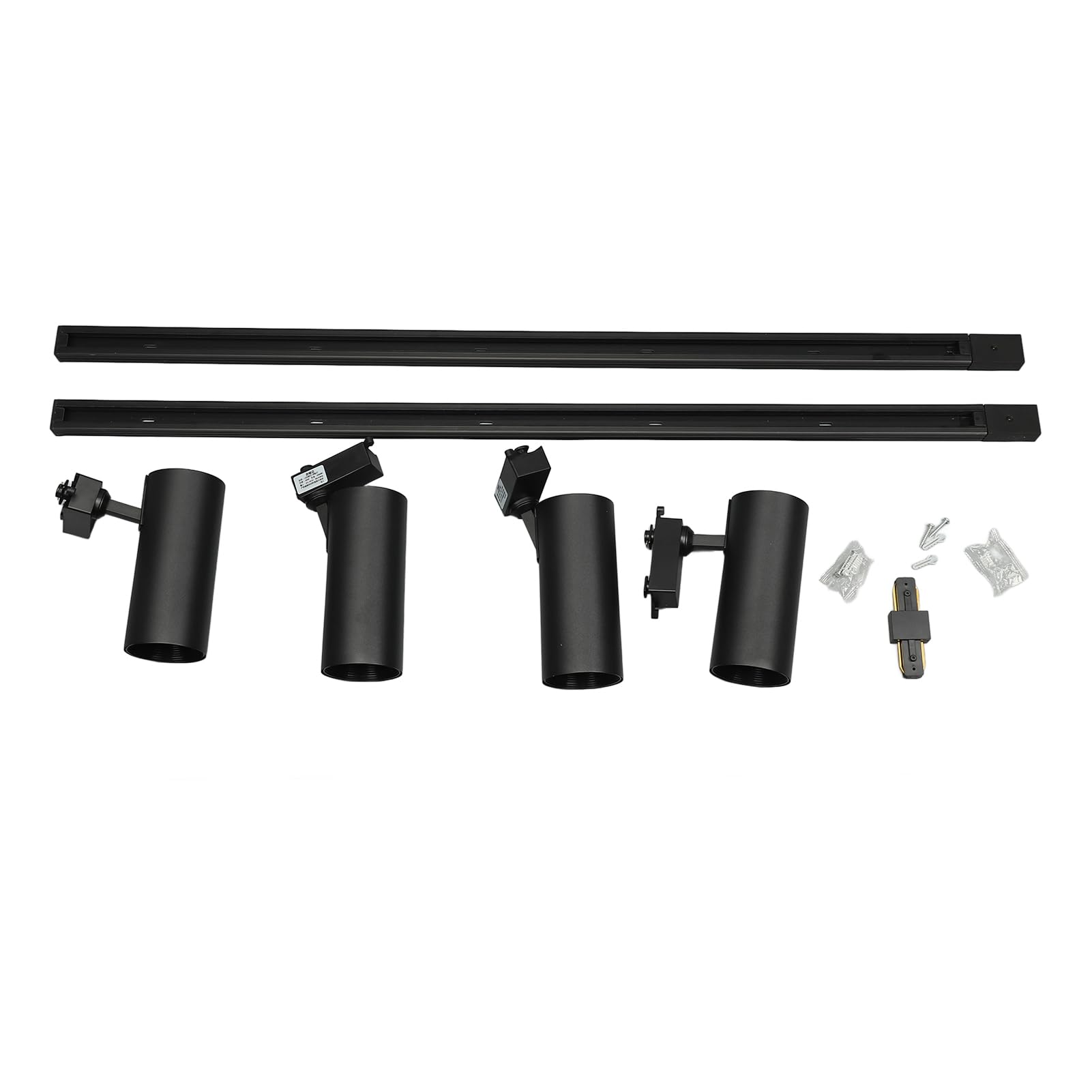 Kit d'éclairage sur rail Coque noire 85 V-265 V LED large tension 30 W 4 lumières 6000 K Angle blanc réglable Spot sur rail COB pour salle d'exposition