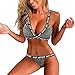 Produktbild TOPKAL Damen Klassische Sport Top T-Shirt Push-Up BH Frauen Dessous Korsett Brief Aushöhlen Underwire Sleepwear Unterwäsche (Grau, XL)