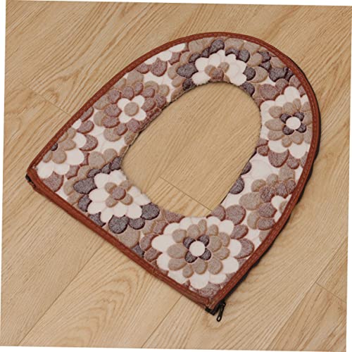 Healeved Toilettensitz Gepolsterter Reißverschluss Toilettensitzkissen Toilettensitzwärmer Toilettensitzabdeckung Toilettendeckel wasserdichte Heizung Khaki Toilettensitzauflage – Bild 3
