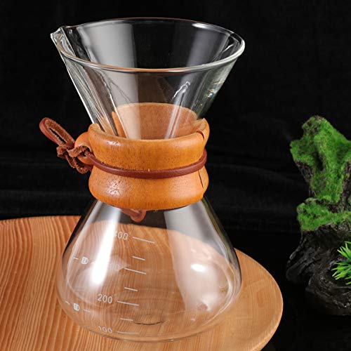 Cafeteira Hemoton para servir sobre cafeteira de vidro, jarro de vidro com coador manual de café 400