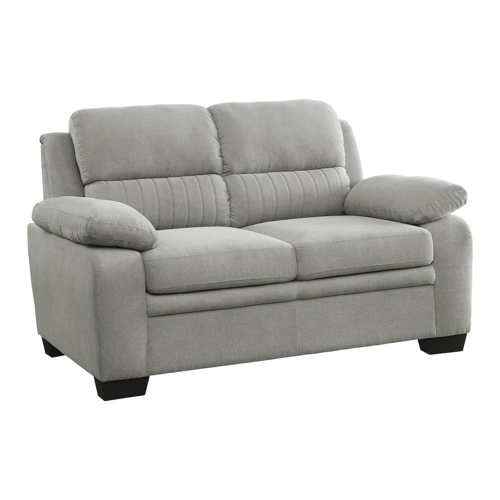 Gray 58-Inches Love Seat with Textured Fabric Upholstery Small Comfy Couch for Living Room Relaxing Seating and Stylish
