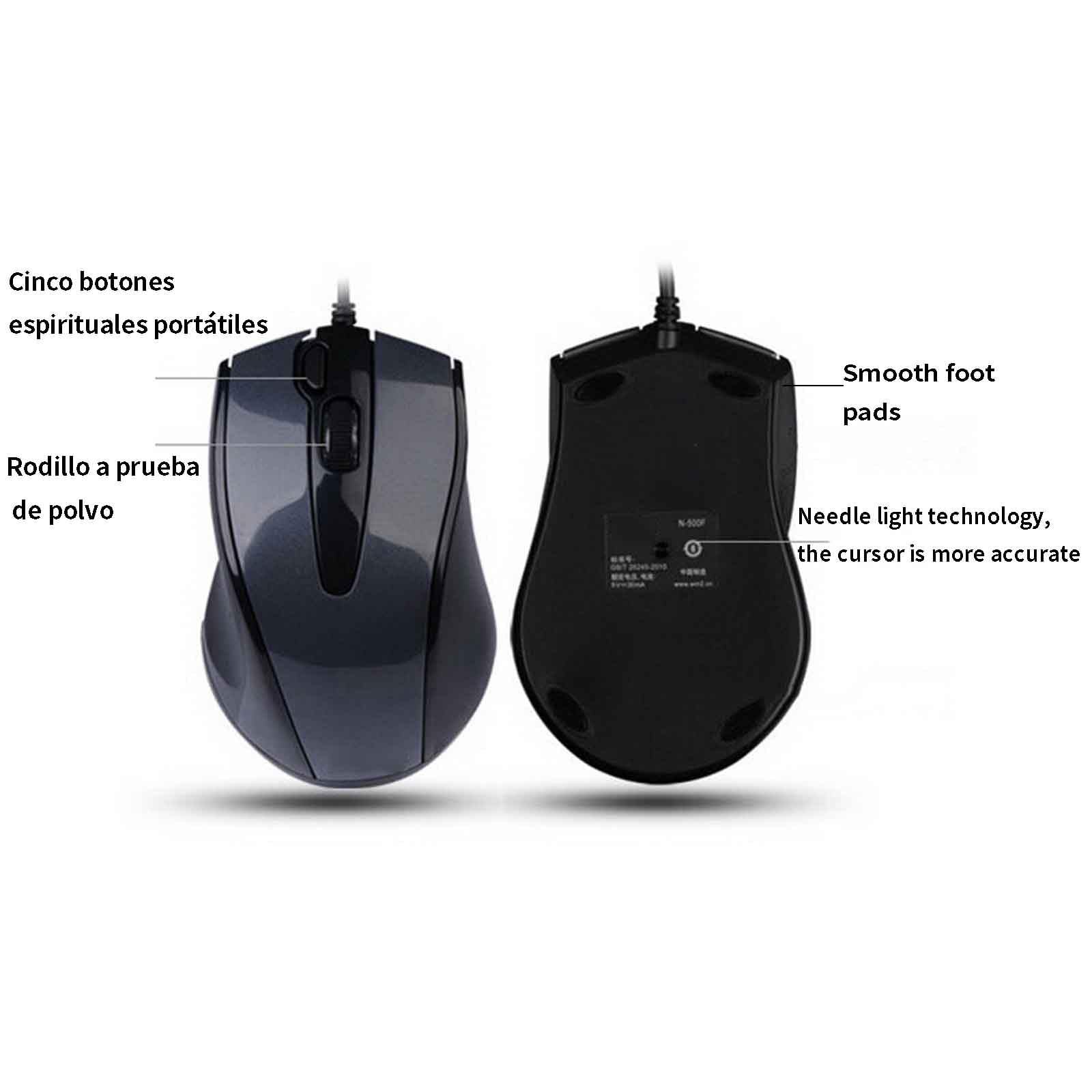 Mysz Mysz komputerowa do laptopa Przewodowa mysz USB do gier Ergonomiczna mysz Urządzenie wskazujące Lekka, bezgłośna mysz optyczna z przewijaniem dotykowym