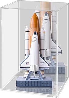 LASOA Acrylic Display Case for Collectibles, Alternative Glass Display Box with Mirrored, Self-Assembly Clear Storage Showcase for Figurine Memorabilia (10x6x14inch;25x15x35cm)