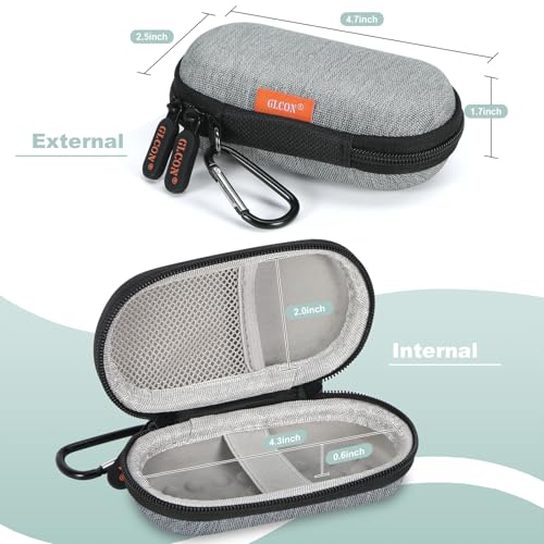 Image of Light-Grey Small Carrying Case for Wired Earbuds, Kardiamobile EKG Monitor 6L / 1L, Earphones, Cable - Mini Cute Case Zipper Pouch for Wireless Earbuds, Galaxy Buds, Jlab Ear Buds, Earpods, Airpods