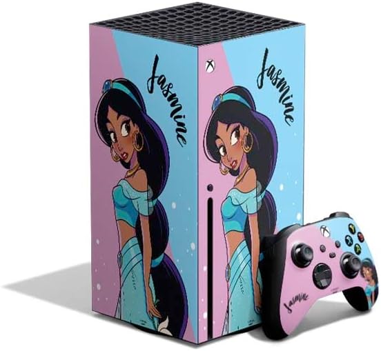 Skinit Decal Gaming Skin Compatible with Xbox Series X Bundle - Officially Licensed Disney Jasmine Design