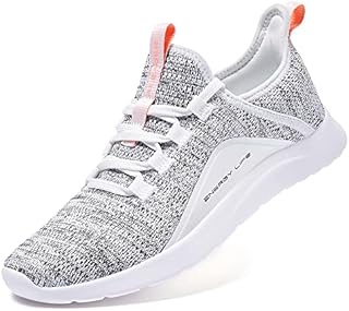 ALEADER Women's Energycloud Slip On Walking Shoes Pure Running Shoes for Gym Workout Treadmill Running Errands White Gray Size 8.5 US