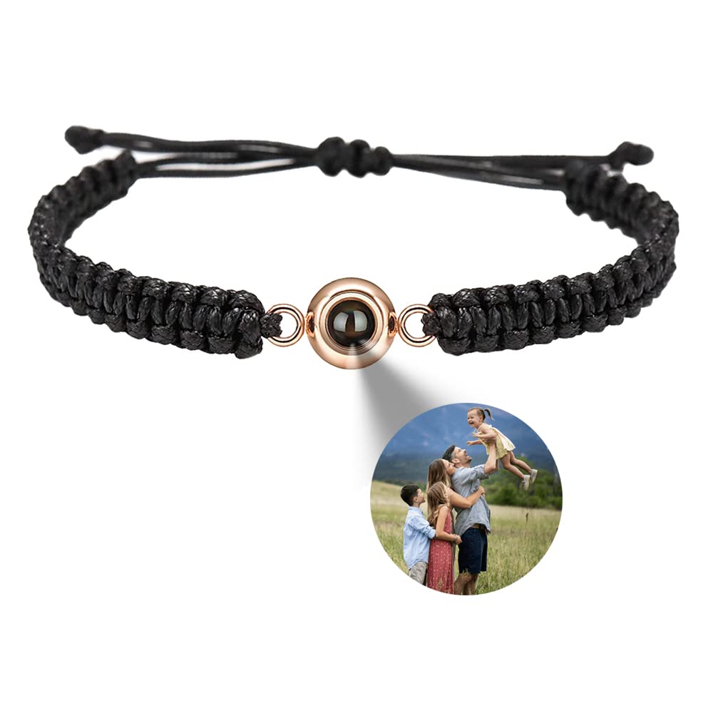 Custom Bracelets with Picture inside, Custom Circle Photo Projection Bracelet Customized Picture,Bracelet Personalized Photo,Projection Bracelets with Photos,Memorial Gifts for