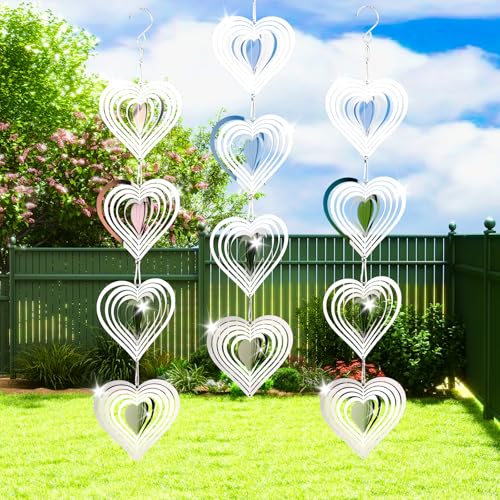 12PCS Bird Deterrents for Outside Patio Wind Spinners Outdoor Garden Decor for Outside Reflective Stainless Steel Bird Scare Devices - Scare Birds Away