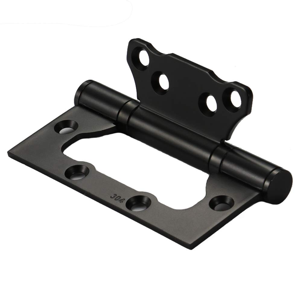 Bisagras de puerta, Bisagras de puerta de acero inoxidable para el hogar Bisagras silenciosas con rodamiento de bolas con tornillos, 100 mm de longitud, Negro