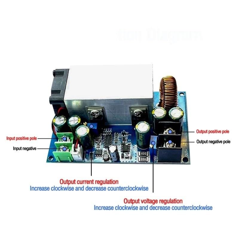 DC12-75V 600W 25A DC-DC Buck Stałe napięcie Przetwornica prądu stałego Regulator Regulowany moduł mocy