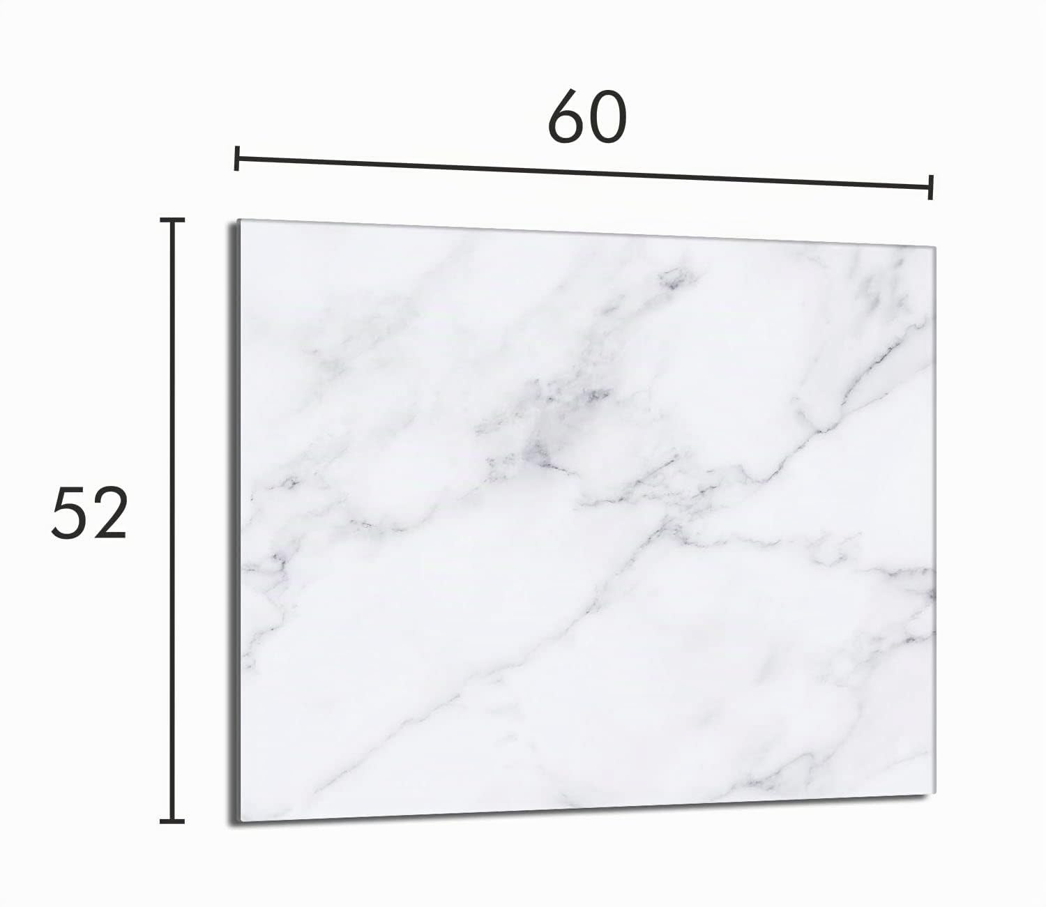 Placa protectora de vitrocerámica 60 x 52 cm 1 pieza cocina eléctrica universal para inducción protección contra salpicaduras tabla de cortar de vidrio templado como decoración, MÁRMOL