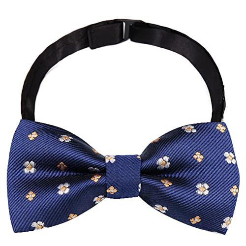 Wevswe Boys' Flower Bow Tie Satin Bowtie For Kids Boys Bows Dark Blue Bow Ties Dress Up #TOP1