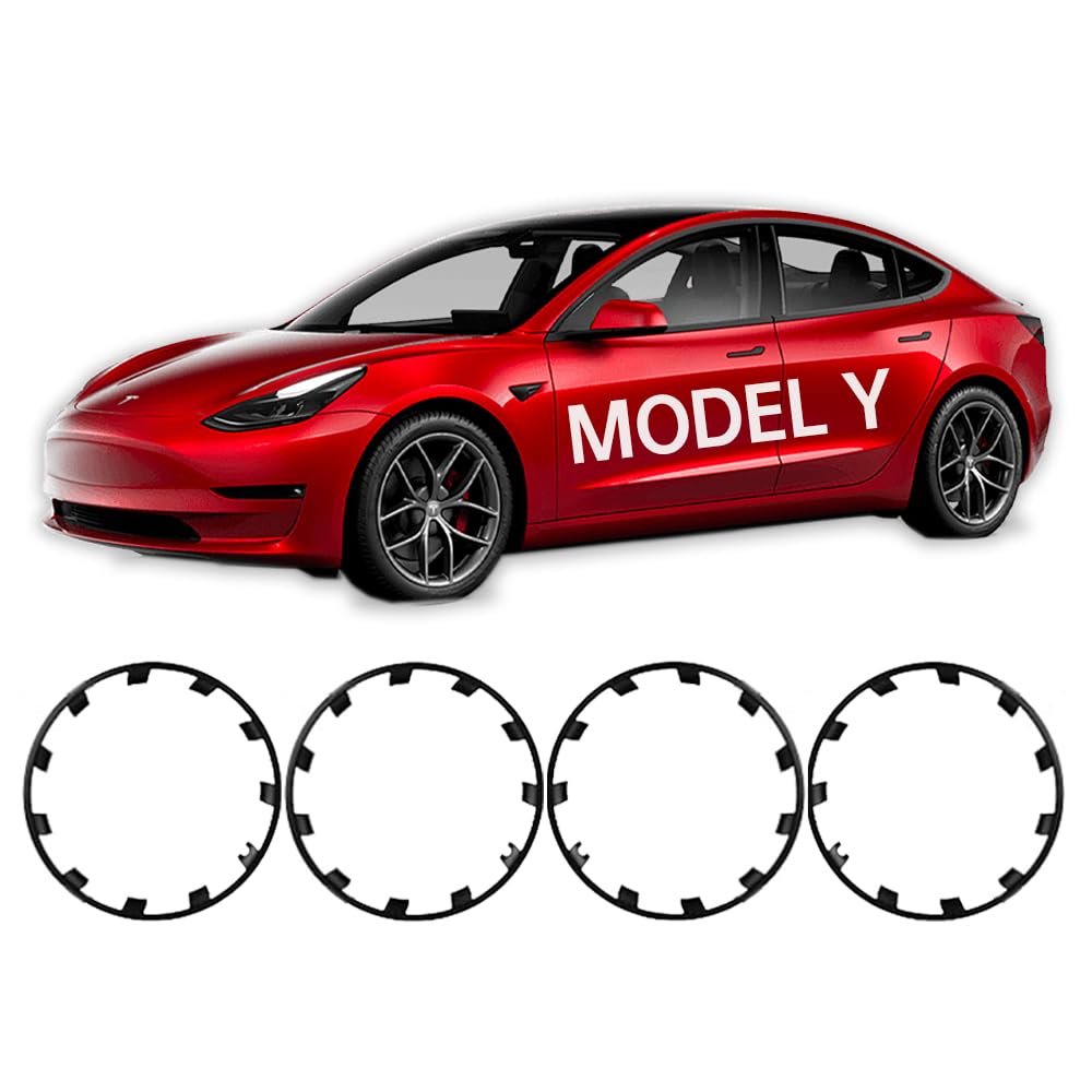 Photo 1 of 4Pcs Upgrade Model Y 20 Inches Wheel Rim Protector Rim, ABS+PC Rim Hubcaps Cover Model Y Protection Accessories, 2pcs EVA Single-Sided Sponge Tape ?Only for Model y 20 in?
