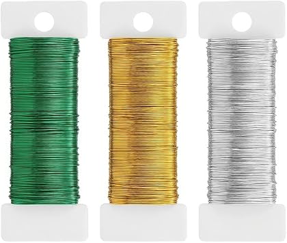 3 Rolls Craft Wire Bendable,0.3mm Thin Wire for Crafts,Jewelry Making, Earring, Flower Arrangement,Sculpting DIY 164 Ft Per Roll