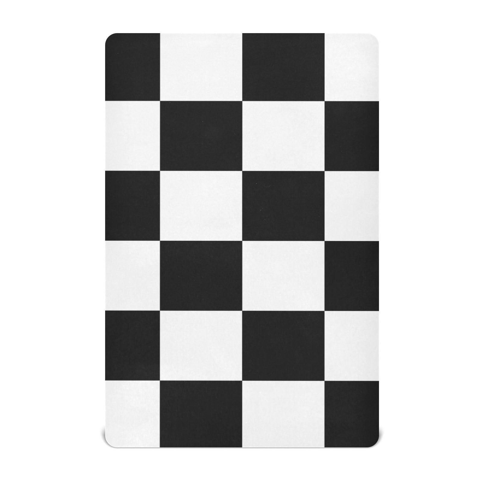 Crib Sheet Breathable Soft Crib Mattress Sheet for Baby Toddler Boys Girls Fitted Crib Sheet Fit Standard Crib Mattress 52 x 28 Inch Checkered Black and White