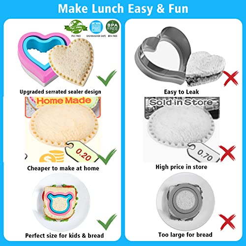 Sandwich Cutter And Sealer Set 29 Pcs, Plants Shaped Sandwich Cutter For Kids - Vegetable Fruit Food Cutters For Kids Lunch, Uncrustables Sandwich Maker, Cookie Cutters For Baking Christmas #TOP6