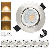 【IP44 Spritzwassergeschützt & Schwenkbar】Unsere LED Einbaustrahler sind ideal für die Badezimmerbeleuchtung, über Badewannen und Duschen.schwenkbar ±45°, Perfekte Ausleuchtung und schöne Lichtakzente durch das schwenkbare Gehäuse (±45°).keine dunklen Ecken mehr.
