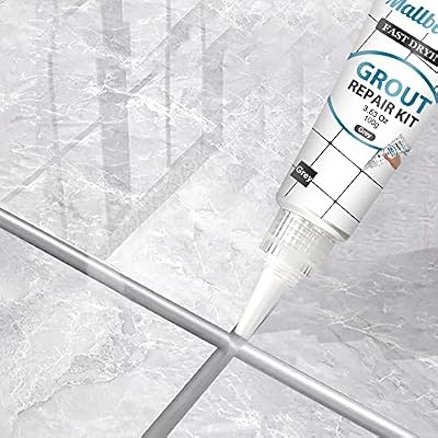 Tile Grout Paint, 2 Pack Grey Grout Filler Tube, Grout Sealer for Bathroom, Shower, Kitchen, Floor Tile, Fast Drying Grout Repair Kit, Restore and Renew Tile Joints Line, Gaps, Replace Grout Pen(Grey)