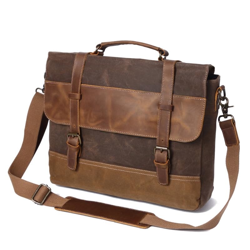 Man Briefcase Working Handbag Messenger Bag Vintage Men's Laptop Bag with Personalization3