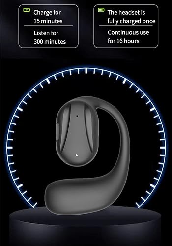 Bqxx Open Ear Bluetooth Headphone Single On Ear Bluetooth Headset Wireless Earpiece With Earhook Sport Business Earphone Up To 15 Hours Talk Time Left Earphone #TOP1