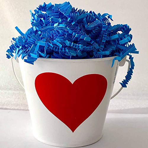 Crinkle Cut Paper Shred Filler for Packing and Filling Gift Baskets, Natural Craft Bedding in Brown Kraft Red Pink and White … (2 LB, Light Blue) - Thumbnail 6