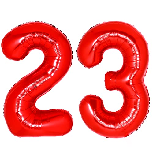 40 Inch Red Number 23Rd 32Nd Balloon Number Hot Red 32 Foil Mylar Jumbo Giant Big Large 23Th Balloons Birthday Party Anniversary Decorations Supplies For Women Girls Balloon Romantic Gift Graduation #TOP10