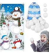 Elcoho 22 Pieces Snow Toss Games Banner Snow Toy Ball Set Winter Toss Cornhole Games Banner with ...