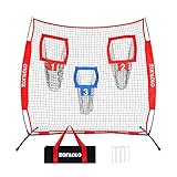 Zonlolo 6x6ft Football Training Net, Football Throwing Net with 3 Target Pockets, Portable QB Throwing Practice Equipment with Small Carry Bag,Most Suitable for Kids