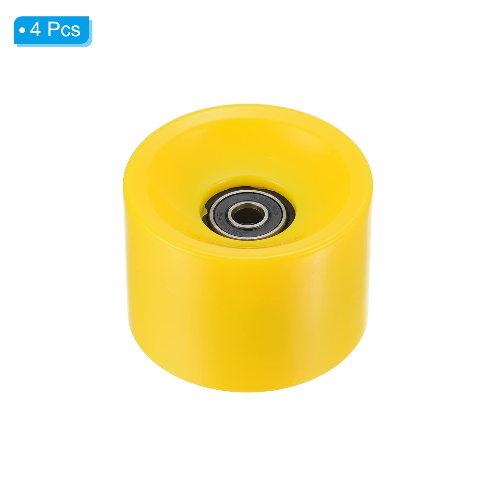 PATIKIL 70mm 78A Tabla Larga Ruedas con Negro ABEC-9 Rodamientos, 4 Paquete Suave Crucero Ruedas Calle Ruedas para Monopatines Monopatín Rueda PU, Amarillo