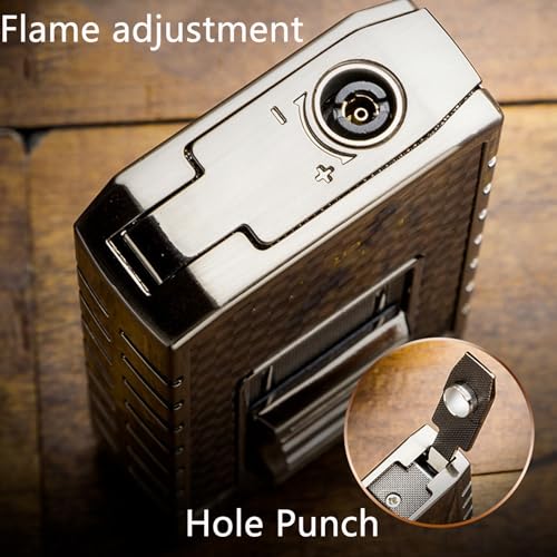 Encendedor de butano doble llama a prueba de viento miniatura 5