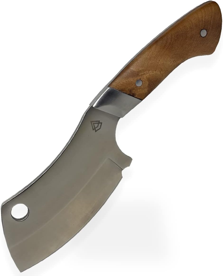 Black Sierra Skinner Cleaver Knife-Building-Kit, Fixed Stainless Steel Blade with Leather Sheath, Hobbyist Chef cutlery, Carbon Steel Cutlery Meat Cutting Blade, DIY Knife Making Supplies