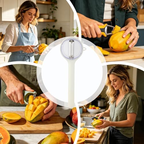 Pelador de patatas ergonómico de madera con caja de almacenamiento integrada 5