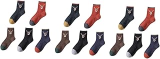 Abaodam 15 Pares De Meias Azuis Meias Pretas Meias De Desenhos Animados Meias Aconchegantes Meias Estilo Natal Meias De Veado Meias De Desenho Animado Meias Quentes Meias De