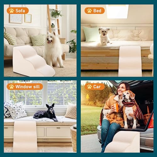 Vhaso Degraus para Cães Pequenos, Escadas para Cães para Camas Altas E Sofás, Escadas de Espuma de A