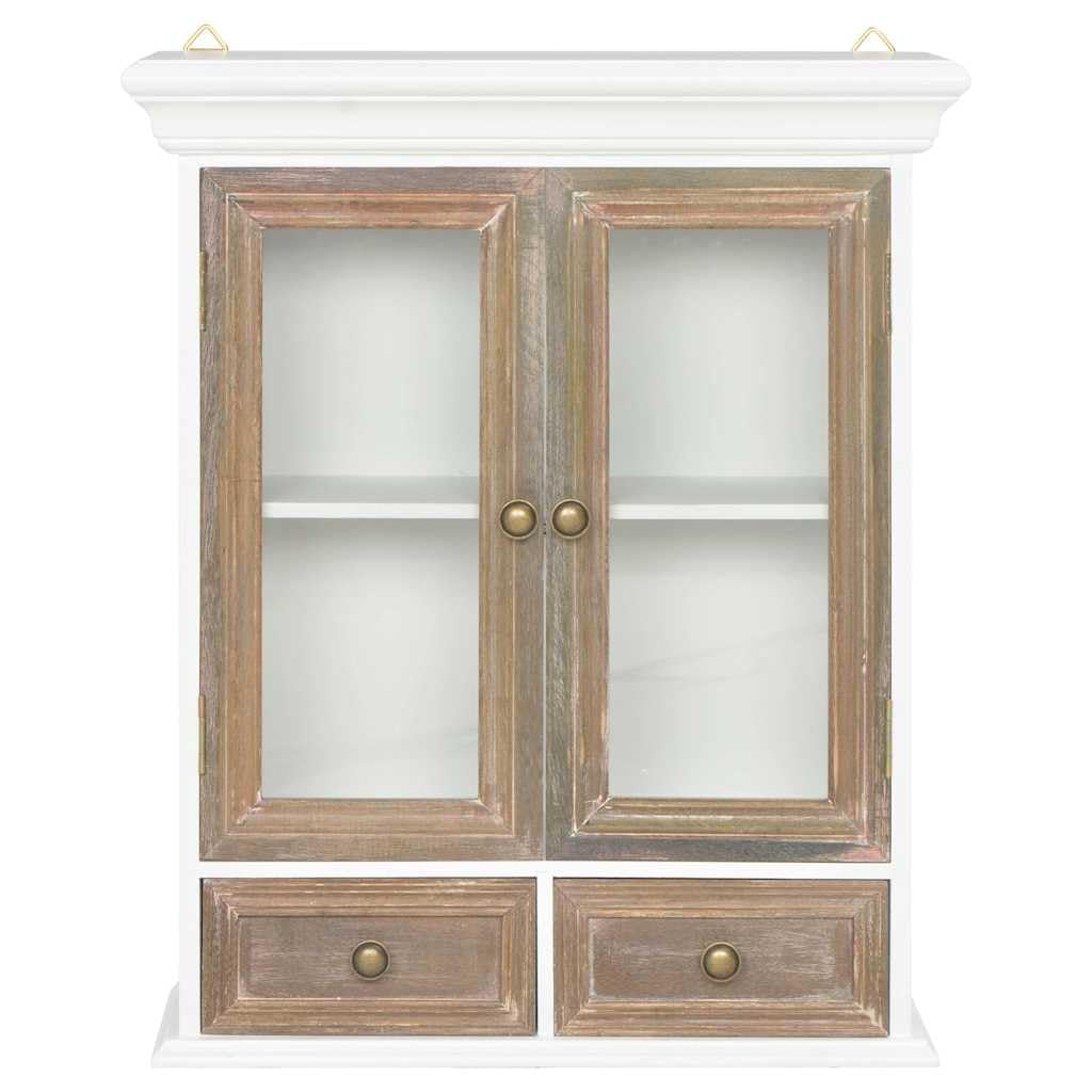 Armoire murale 49 x 22 x 59 cm en bois marron blanc acrylique