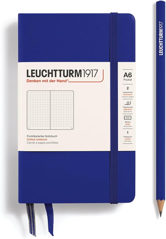 LEUCHTTURM1917 - Notebook Hardcover Pocket A6-187 Numbered Pages for Writing and