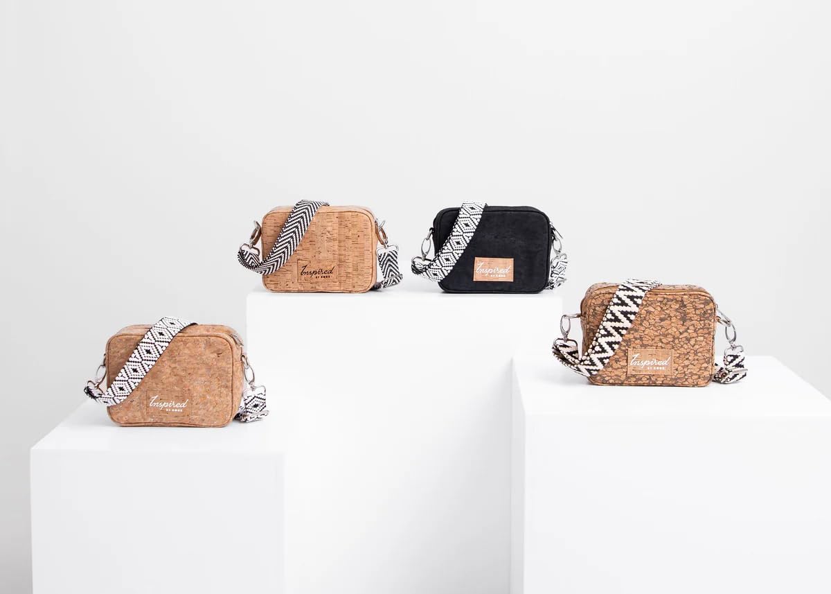 Anastasia Cork Small Crossbody Bag – Natural Vegan Purse, Adjustable Strap, Sustainable Handbag for Women