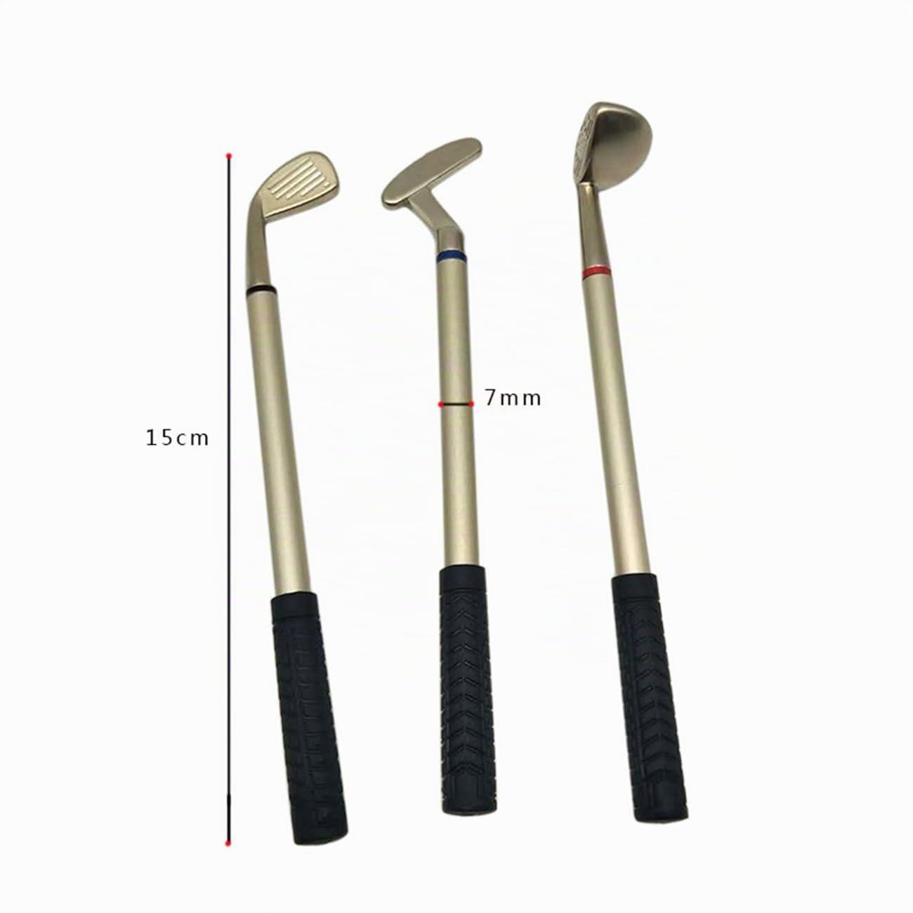 Golftasche, Stifthalter mit Uhr, Büro, Zuhause, Café, Ornament für Schreibtisch, Mini-Golf-Caddy-Wagenhalter und 3-teiliges Aluminiumstifte, Golf-Geschenk-Set, Golf-Geschenk für Männer und Frauen