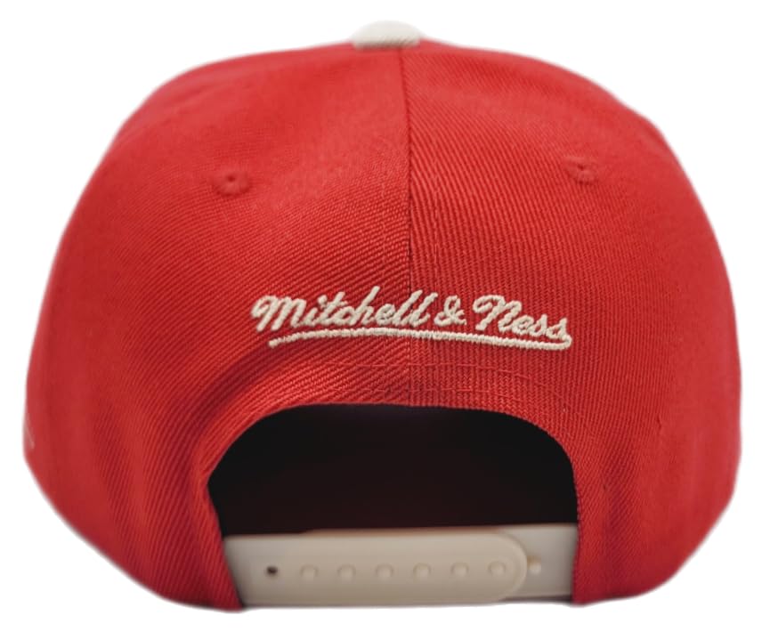 Mitchell & Ness Gorra Snapback Rojo y Beige miniatura 7