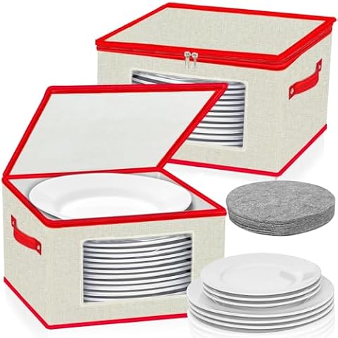VERONLY Christmas Dinner Plate Storage Box Set Cover