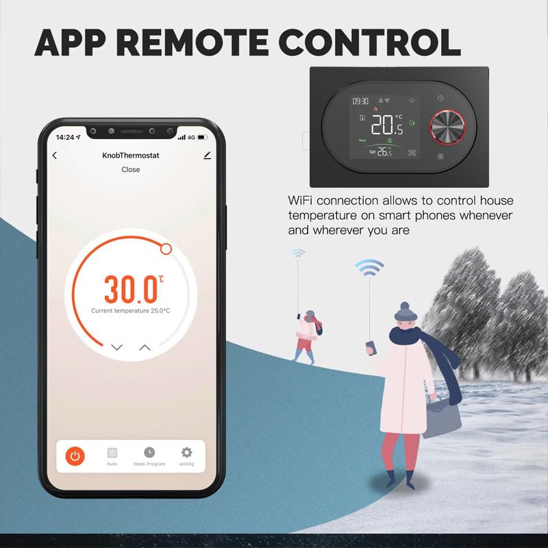 BECA BAC-9000MLWE-FAN Termostato Smart WiFi per Fan Coil 2 Tubi, Ventola 0–10V Modulante + Valvola ON/OFF, Sonda NTC, App Tuya/Smart Life, Alexa/Google, IP20 – Expert4House Edition (Bianco)