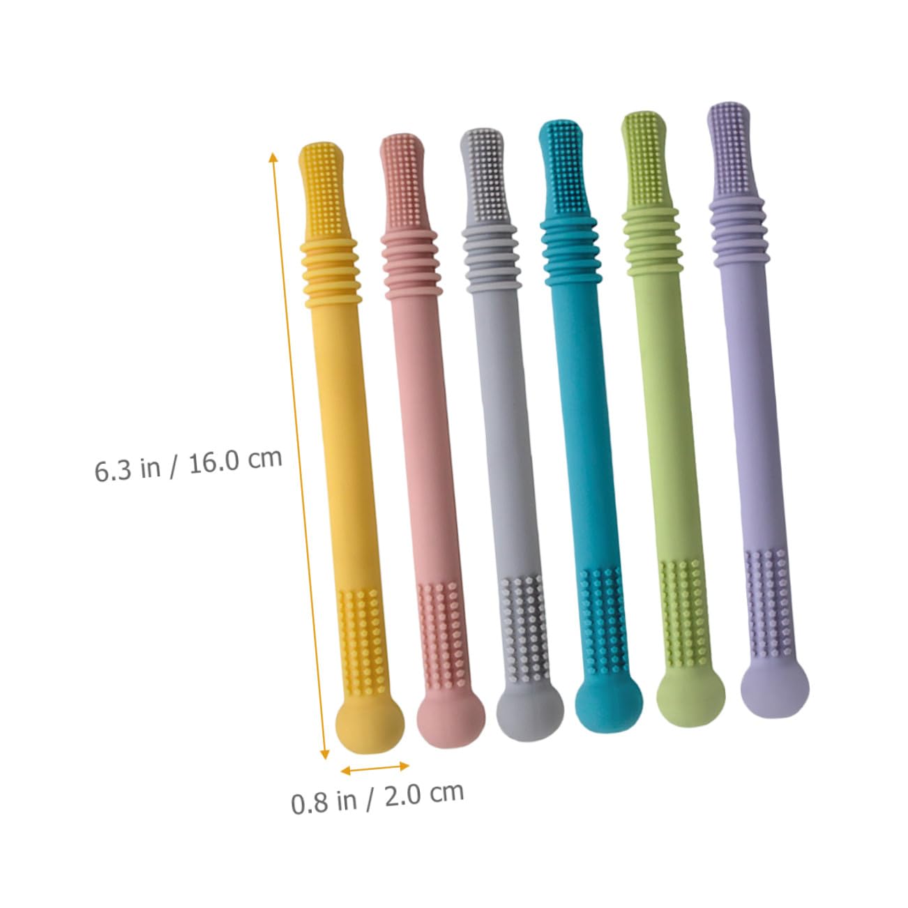Toddmomy 6 Piezas Tubos De Dentición Para Recién Nacidos Pajitas De Dentición Juguete Molar Para Bebés Color Rosa Amarillo Morado Verde Azul Gris Para Juguete Para Succionar y Morder