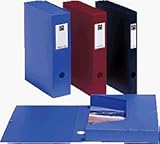 Exacompta - Ref. 59830E – 1 caja de clasificación con cierre a presión Titanio – de polipropileno reciclado – espalda 6 cm – dim 25 x 33 cm – 4 colores aleatorios berenjena, negro o turquesa