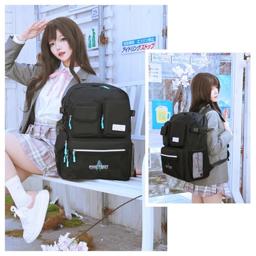 Image of FIREFIRST x Hatsune Miku Backpack-Grey,24L-Miku Merch Birthday Gift | Includes a Mini Storage Pouch,Miku Anime Backpacks for Outdoor,Travel,Concerts,Miku Cosplay,with Computer Compartment
