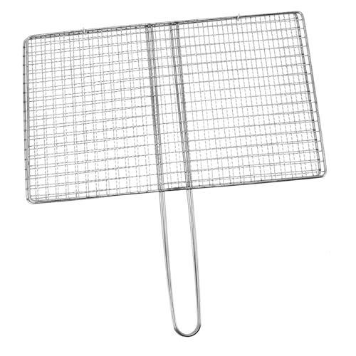 FONDOTIN Stainless Steel Fish Grill Basket BBQ Accessory Grilling Rack for Grill Camping Basket Vegetable Clip Mesh Beef Grilling Racks