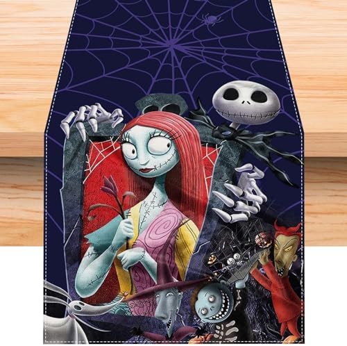 Yarcooly Nightmare Before Christmas Tablecloth - 60x80 Inch Rectangle, Waterproof, Halloween/Christmas Decor - View #4