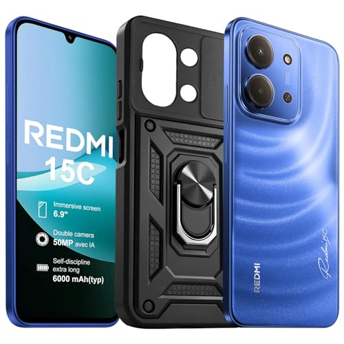 XIAOMI Redmi 15C 4+128GB Smartphone, Display 6.9' HD+ 120Hz, Batteria 6000mAh, Processore Octa-Core, Fotocamera 50MP, HyperOS 2, Blu, Include Custodia Protettiva