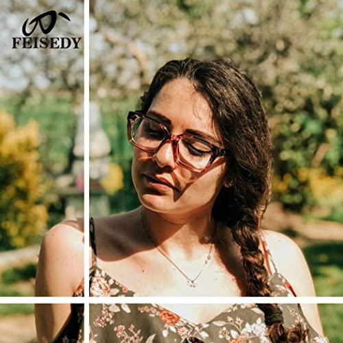 Feisedy Glasses Frame Womens, Square Thick Eyeglasses Frame, Classic Eyewear For Men B2461 #TOP6